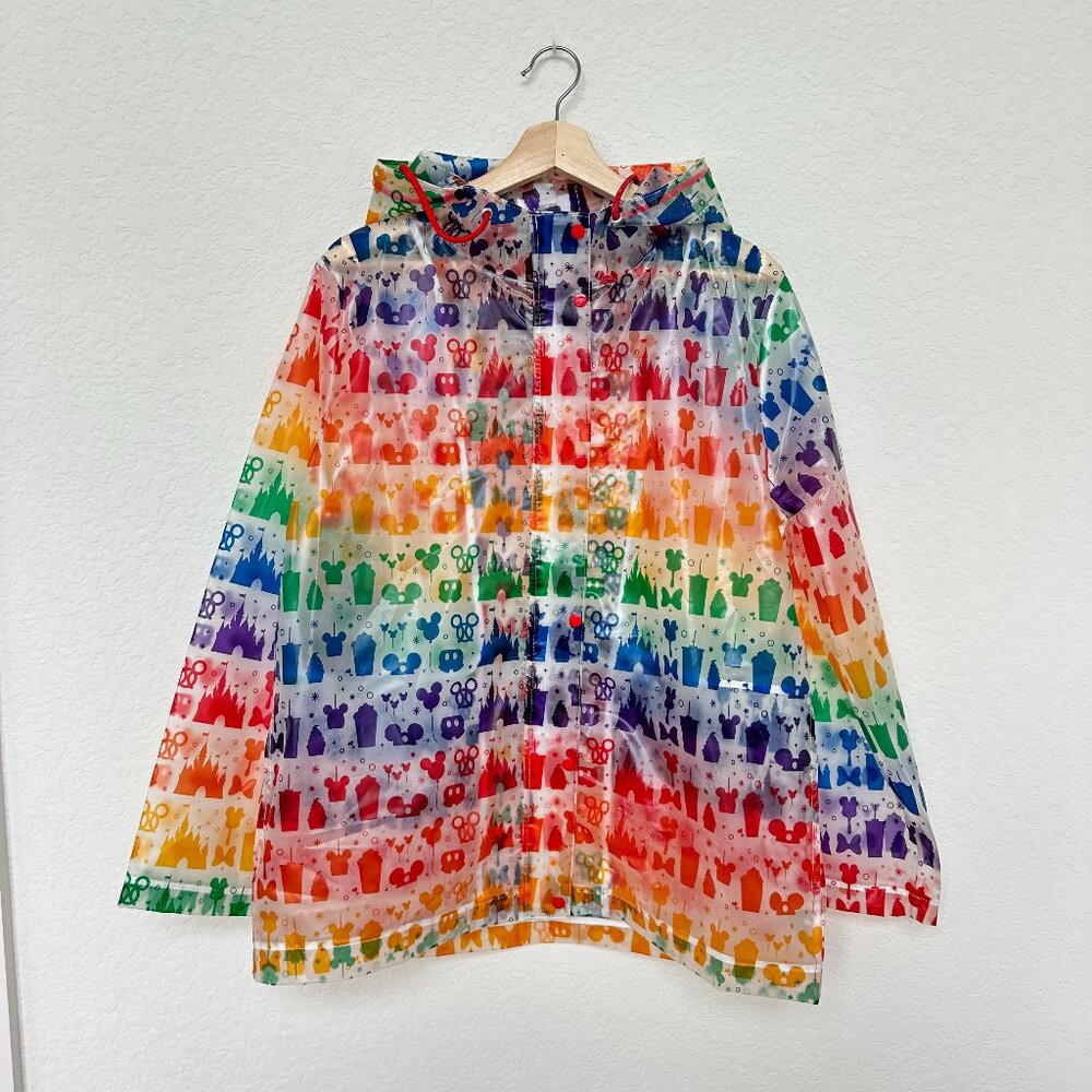 Disney Rainbow Mickey Icons Hooded Rain Jacket - Multicolor